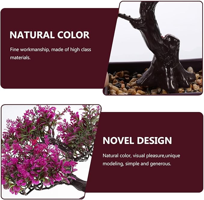 EXCEART Artificial Bonsai Simulation Plants for Home Decor Faux Potted Plants for Office Kitchen Garden No Maintenance Required