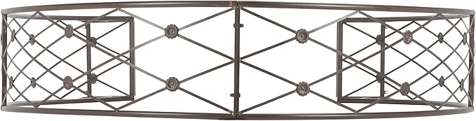 SAFAVIEH Outdoor Collection Mizell Rustic Brown Lattice Wrought Iron Moon Gateway Arbor