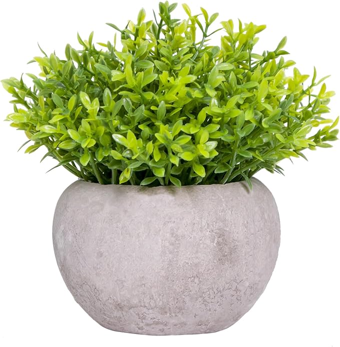 Small Fake Plants for Bathroom Shelf Decor, Mini Artificial Plants Indoor Fake Succulent Grass Desk Plant for Office Women Coffee Table Decor Fake Potted