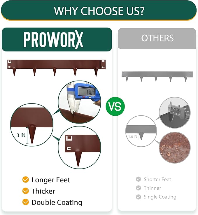 5 Pack Metal Landscape Edging, 42”L x 7”H Brown Bendable Steel Lawn Garden Edging Border, No Dig Edging for Landscaping Yard Pathway (16.5 Ft Total)