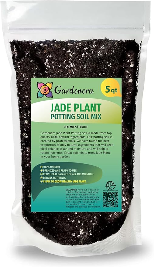 GARDENERA Premium Jade Plant Potting Soil Mix - (5 Quart Bag)