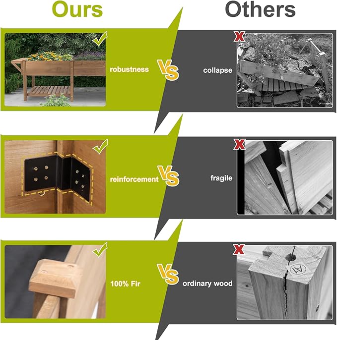 Raised Garden Bed with Legs Outdoor, Elevated Garden Box with Legs, Large Storage Shelf for Vegetable, Flower, Herb, Easy to Assemble，81x23x31 in