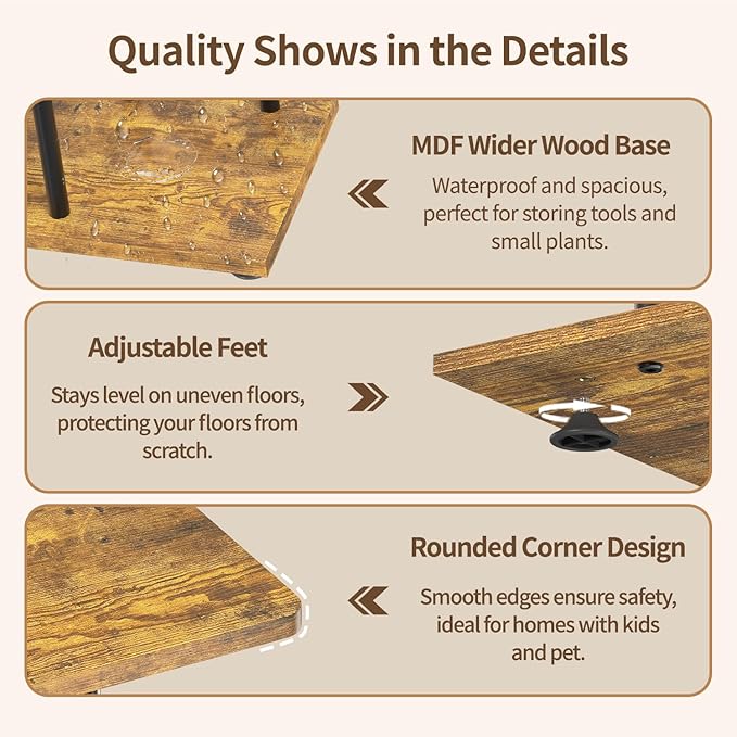 LASZOLA Black 4 Tiered Wood Plant Stand Indoor for Larger Heavy Duty Planter, Sturdy Multi Level Vertical Flowers Racks for Narrow Inside Floor, Decorate Shelving for Hold House Tree, Space Saving