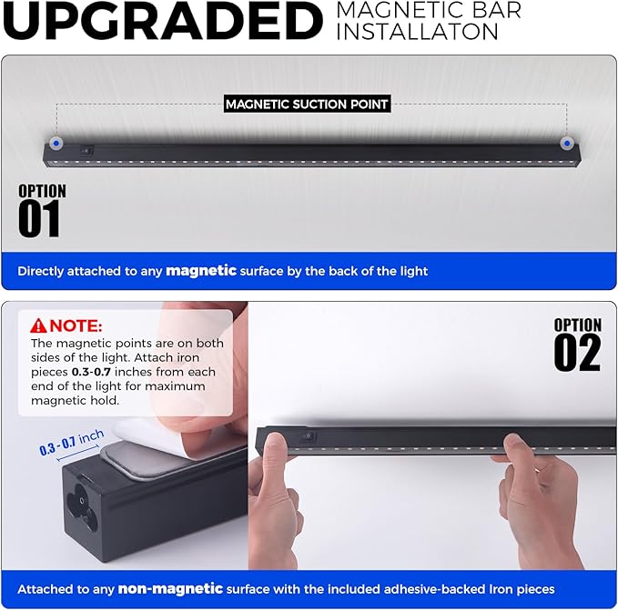 Barrina T5 Grow Lights for Indoor Plants, 2FT 40W (4 X 10W) Magnetic Installation, Full Spectrum Grow Light Strip with Individual Switch, Grow Lamp with Black Cover, Plug and Play, Yellow, 4 Packs