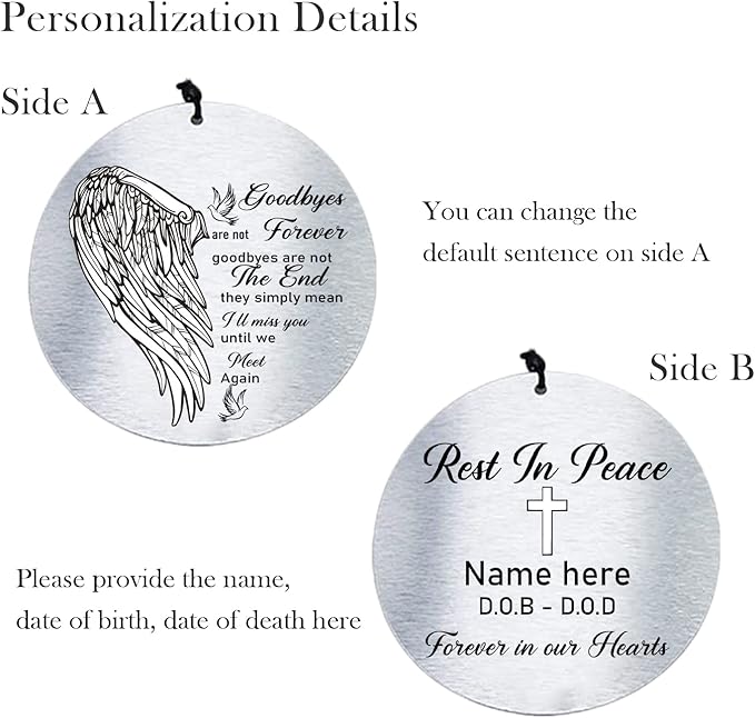 Personalized 36" Bereavement Wind Chimes for Outside, Memorial Gift in Remembrance of a Loved One, Sympathy Gift for Loss of Mother Father Husband, Garden Patio Decor