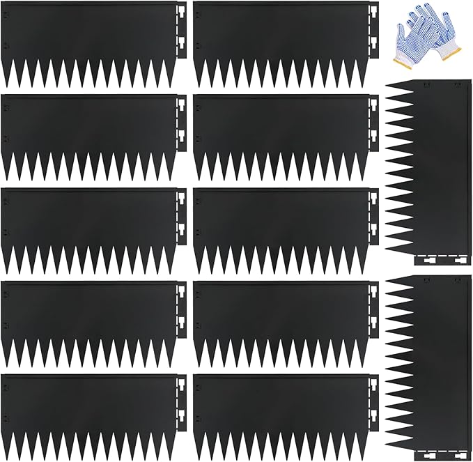 Metal Lanscape Edging 20“ L * 12” H Strips Black Steel Edging for Lanscape 12pcs for Enhanced Garden, Yard, Park, DIY Outdoor Patio (Black, 12 inch)