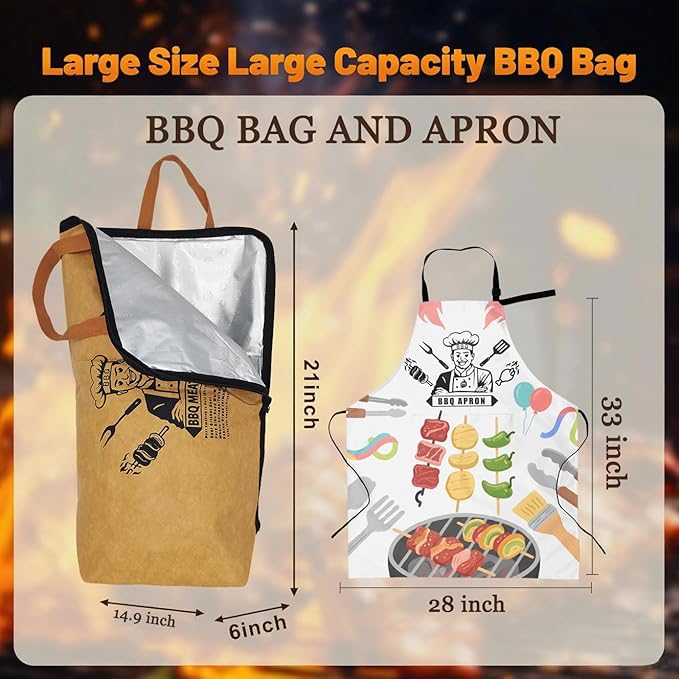 BBQ Blanket for Resting Meat-Insulated Smoker Grilling Bag Meat Resting Bags Meat Blanket Bag BBQ Accessories Smoker Accessories Grill Accessories Grilling Gifts for Men 6 PCS