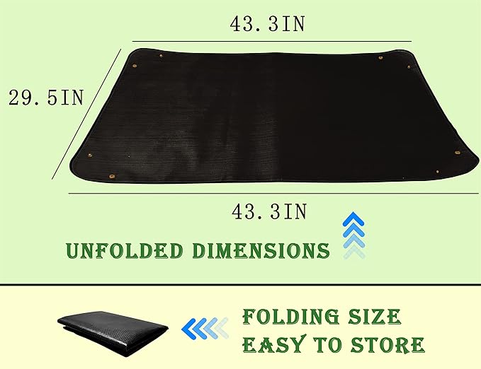 Extra Large 43in*30in Plant Repotting Mat, Waterproof, Foldable, Reusable, Black