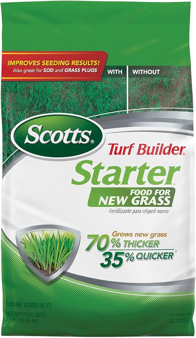 Scotts Turf Builder Starter Fertilizer for New Grass, Use When Planting Seed, 14,000 sq. ft., 42 lbs.