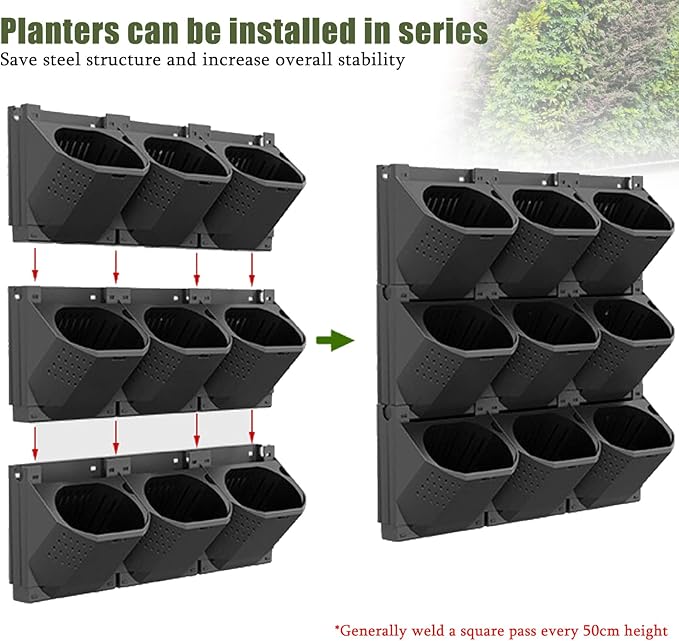 Self Watering Wall Planter with 36 Pots, Vertical Garden Planter for Indoor Plants, Wall Mounted planters Hanging Flower Herbs Vegetables, Wall Garden for Home (Black)