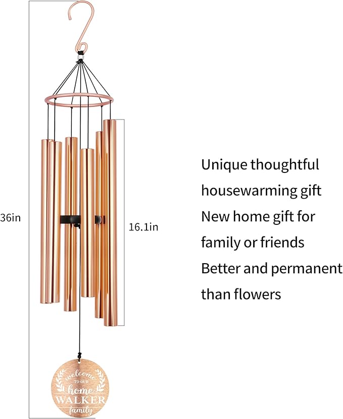 Personalized Housewarming Wind Chimes, 36inch Custom New Home Large Chime Outdoor, Sweet Wedding Wind Chime, Garden Decor, Housewarming,New Home Gift
