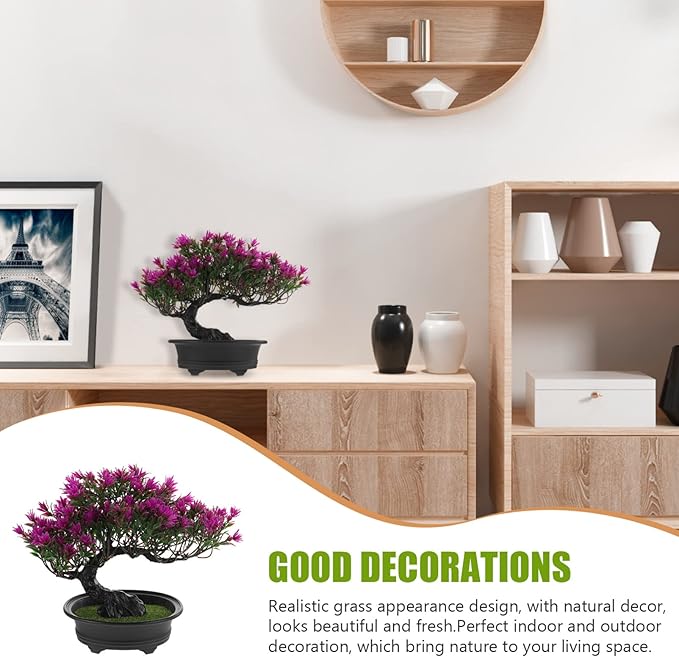 Hemoton Office Decor Artificial Pine Tree Christmas Party Decoration Bonsai Home Décor Fake Plants for Wall Farmhouse Room Décor 12.59x9.44 Color Home Decor