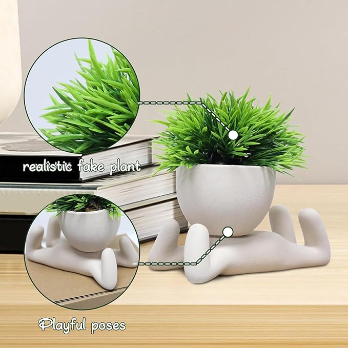 Zerzsy Mini Succulent Plant Fake Plants Succulents Plants Artificial for Home Bathroom Living Room Office Decor Cute Desktop Decoration- Set of 1