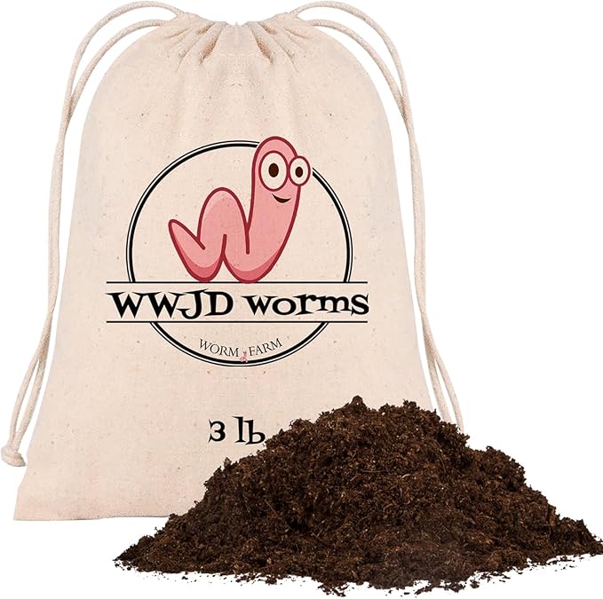 3lb Worm Bedding for Nightcrawlers and Red Wigglers (Worms Not Included) - Vermicompost Bin Worm Bedding - Earthworm Food for Organic Potting Soil Gardening Mix