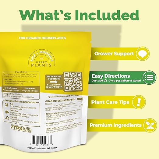 Organic Lemon Tree Fertilizer, Slow Release Dry Granular Fertilizer for Lemon and Citrus Trees 6 oz (6 Ounces)