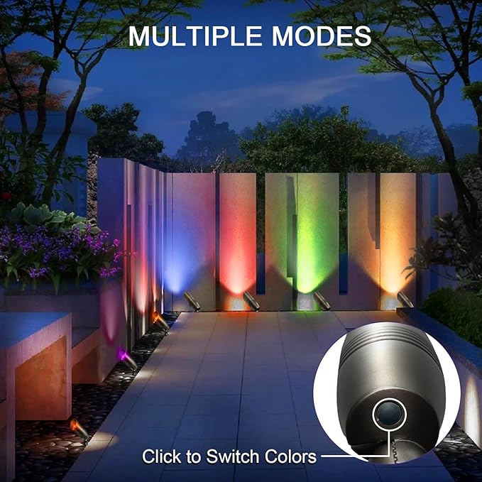 12-Pack Low Voltage Landscape Lighting With RGB+CCT Color Changing, 5W, 12-24V AC/DC, IP65 Waterproof, CRI 90+, Landscape Spot Lights Outdoor for Garden and Yard Uplighting, Bronze, ETL Listed