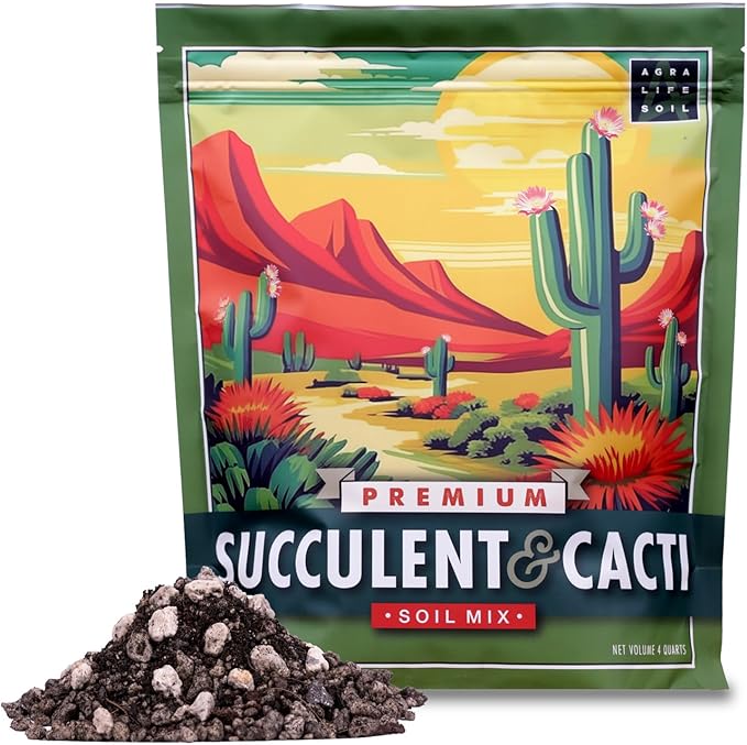 Premium Succulent Soil Mix for Indoor & Outdoor Plants - Fast-Draining Potting Soil for Succulents, Cacti, & Houseplants - Natural Blend with Pumice for Optimal Plant Growth - 4 Quarts