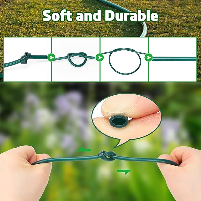 Bonviee 400ft 1/4 inch Drip Irrigation Tubing, Drip Irrigation Hose, Garden Watering Tube Line for Garden Watering System-Green