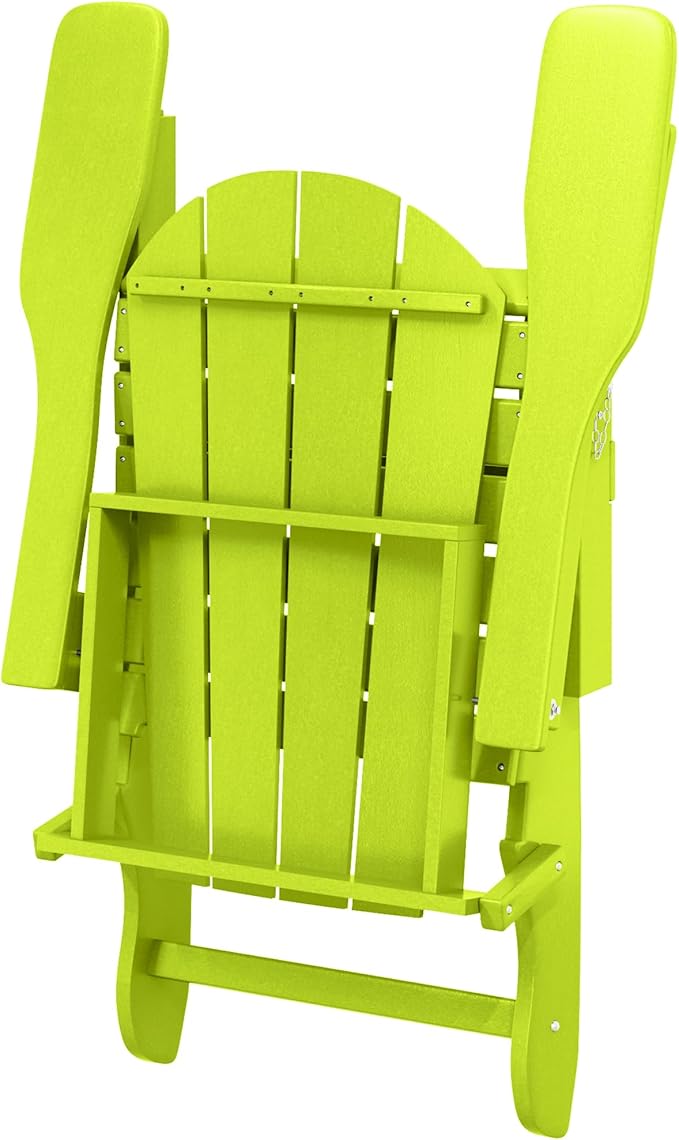 Westin Outdoors Laguna WO Home Furniture Adirondack Chair 4 PC Set Classic Outdoor Patio Folding Chair for Bon Fire Pit Lawn Backyard Beach Plastic Weather-Resistant (Lime)