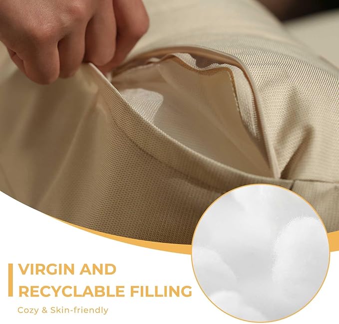 Grand patio 12-Piece Wicker Patio Furniture Set, Boho Outdoor Conversation Set Sectional Sofa with Water Resistant Beige Thick Cushions and Coffee Table, Cream