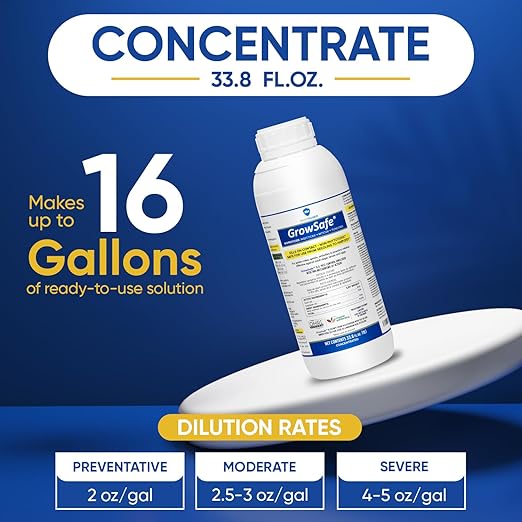 GrowSafe Bio-Pesticide, Organic and Natural Miticide, Fungicide and Insecticide (33.8 fl.oz)