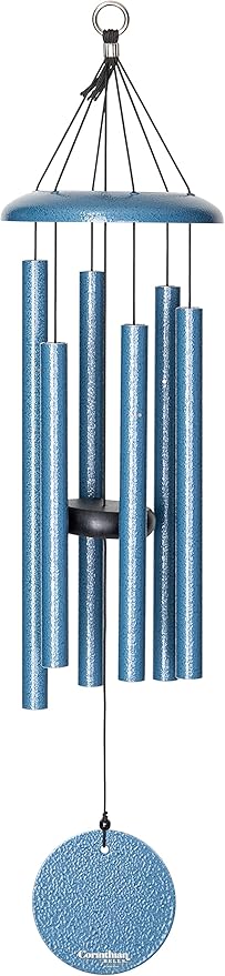 Corinthian Bells by Wind River - 27 inch Sky Blue Wind Chime for Patio, Backyard, Garden, and Outdoor Decor (Aluminum Chime) Made in The USA