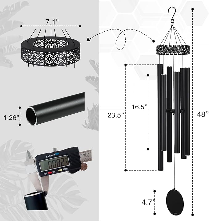 Vanquer Large Wind Chimes for Outside Deep Tone - 48'' Wind Chimes Outdoor Clearance, Deep Tone, Windchimes Outdoors, Memorial, Sympathy Gift, Garden Patio Yard, Home Décor