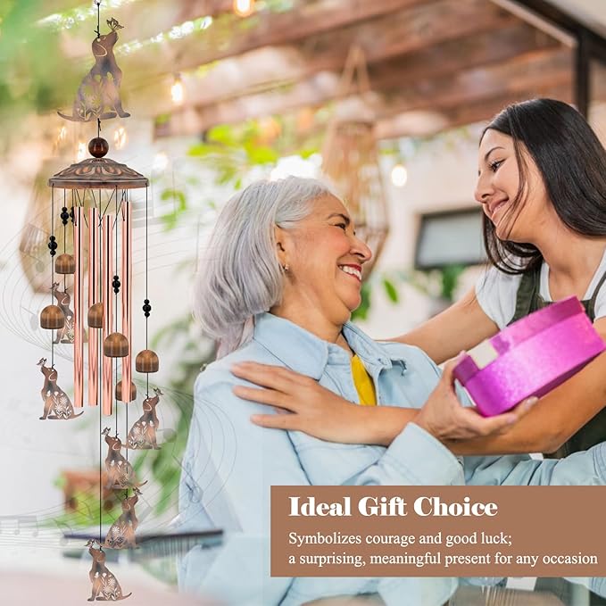 Dog Wind Chimes for Outside, 35‘’ Metal Dog WindChimes Gifts for Women/Men, Decoration for Outdoor, Home, Garden, Patio, Backyard