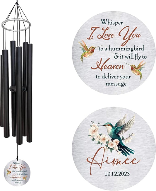 Personalized 36" Bereavement Wind Chimes for Outside, Memorial Gift in Remembrance of a Loved One, Sympathy Gift for Loss of Mother Father Husband, Garden Patio Decor