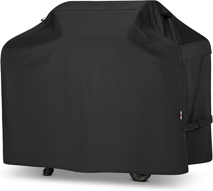 Unicook Grill Cover 55 Inch for Outdoor Grill, Heavy Duty Waterproof BBQ Cover with Side Handles and Air Vents, Weather Resistant, Compatible with Weber Charbroil Nexgrill Kenmore Gas BBQs, Black