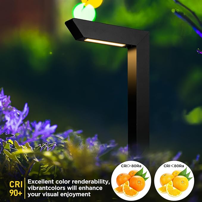 Gardencoin 3CCT LED Low Voltage Landscape Pathway Light, 12V Premium 3000K/4000K/5000K Selectable Path Lights Wired, Modern Walkway Lights Outdoor, Higher Housing with Larger Stake (19.71IN, 12pack)