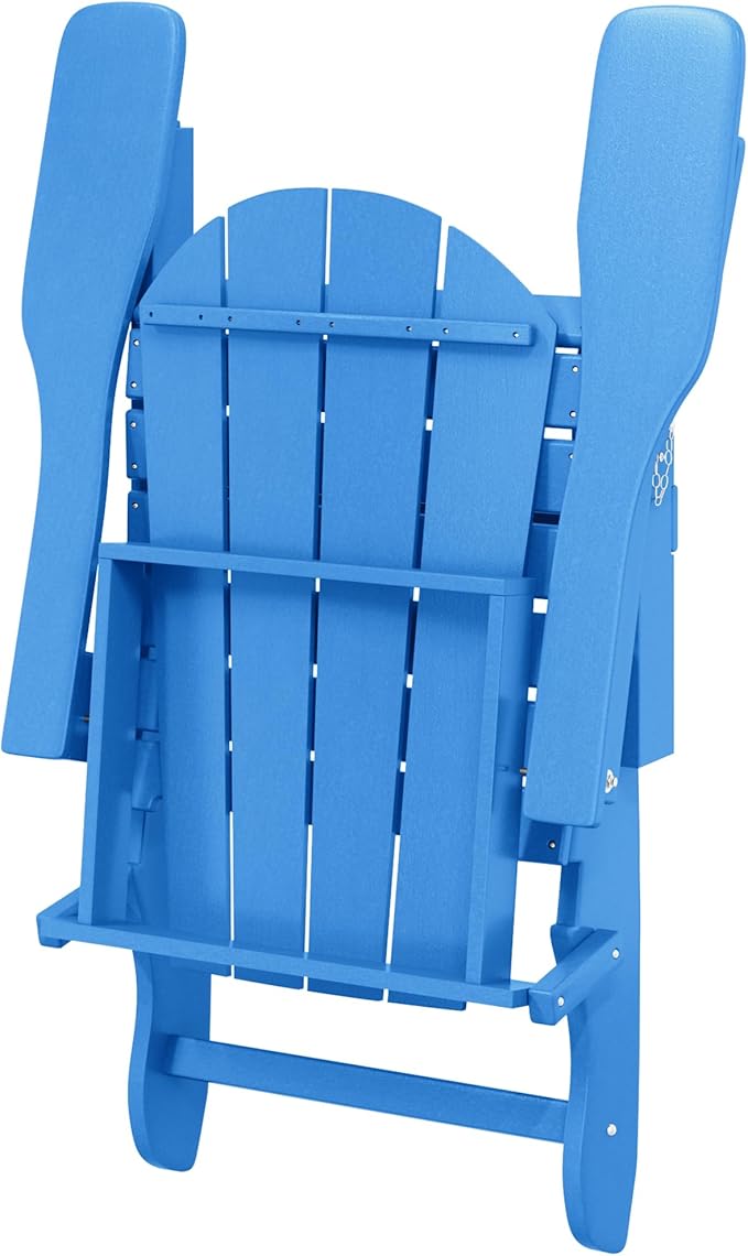 Westin Outdoors Laguna WO Home Furniture Adirondack Chair 2 PCS Set Outdoor Folding Patio Chair for Bon Fire Pit Garden Lawn Backyard Lounging Relaxing (Pacific Blue)