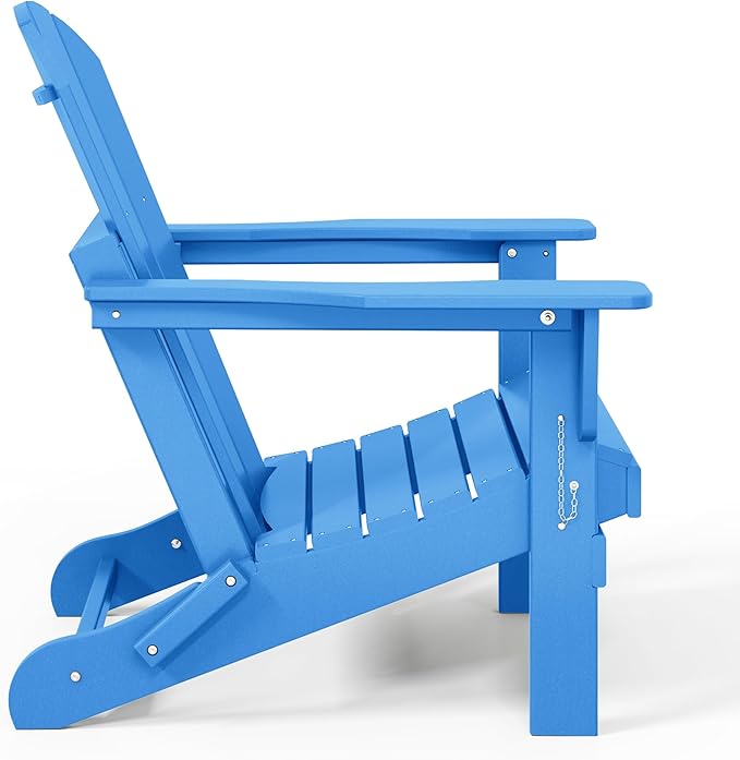 Westin Outdoors Laguna WO Home Outdoor Adirondack Folding Chair Lounger Seat Traditional Retro Home Furniture for Beach, Balcony, Backyard, Lawn, Patio, Pool, Deck, Garden (Pacific Blue)