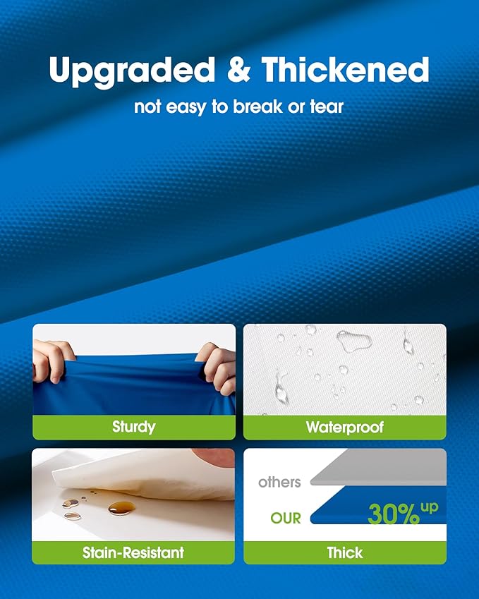 Pureegg Plastic Table Cloth Disposable 8 Pack, 54 x 108 Inch Table Cloths, Graduation Decorations Class of 2025, Graduation Party Tablecloths, Rectangle, Plastic Cover, Leakproof & Sturdy, Blue