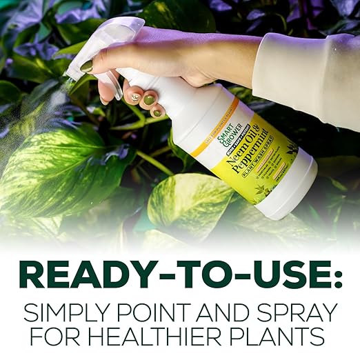 Neem Oil Spray for Plants with Peppermint Oil, Natural Plant Wash Made for Indoor and Outdoor Plants Smart Grower 128oz Gallon Refill Ready to Use Spray
