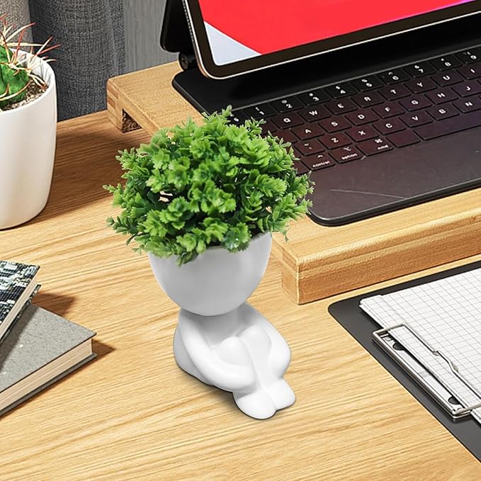 Zerzsy Cute Fake Plants,Home Bedroom Bathroom Office Shelf Office Wall Room Farmhouse Decor Artificial Plants - Set of 1