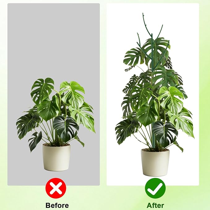 15 Pack Stackable Plant Support Stakes, Garden Trellis for Climbing Plants Indoor and Outdoor Use, Plant Accessories for Potted Plants Monstera, Plant Sticks for Climbing Plant Stems