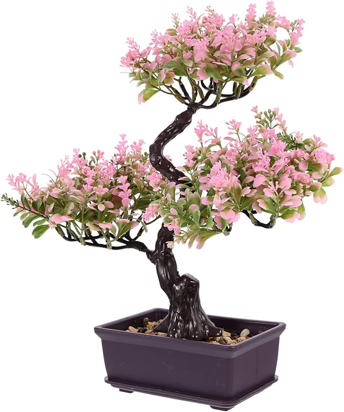 EXCEART Artificial Bonsai Plant Simulation Plants for Home Decor Faux Potted Bonsai Ornament No Maintenance Required for Office and Spaces
