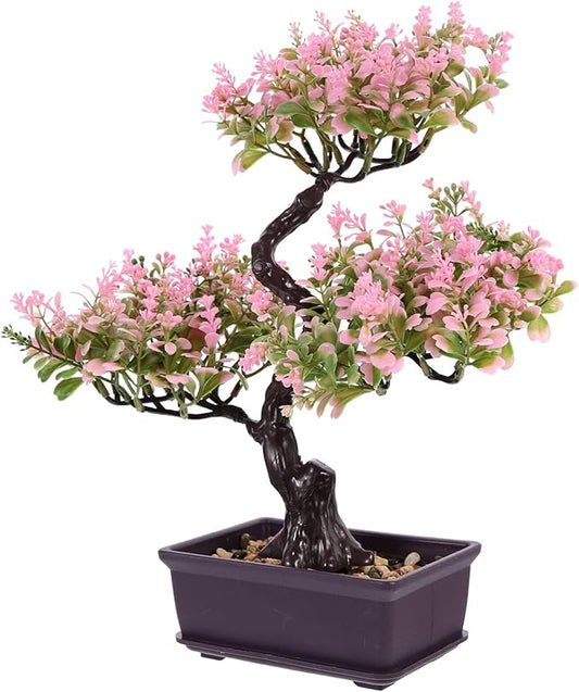 EXCEART Artificial Bonsai Plant Simulation Plants for Home Decor Faux Potted Bonsai Ornament No Maintenance Required for Office and Spaces