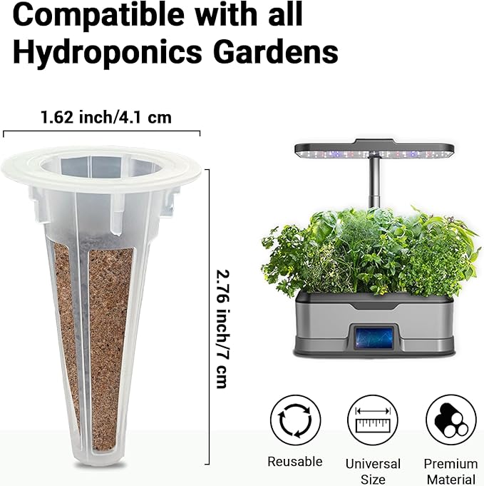 Herb Seed Pods for All Hydroponics Growing Systems, 8 Pods with 600+ Seeds of Cilantro, Thyme, Mint, Genovese Basil, Curly Parsley and Dill
