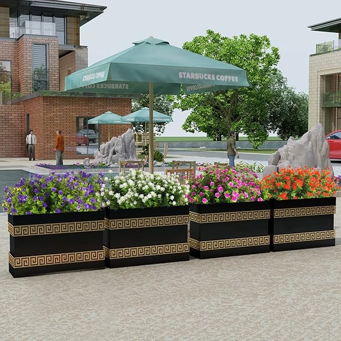 RECUTMS 12 Bundles Artificial Outdoor Plants, Artificial Greenery for Flower Arrangements Shrubs UV Resistant Faux Plastic Plants Spring Decorations for Home Front Porch Decor(White)