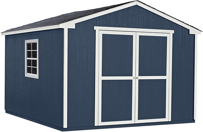 Handy Home Products Charleston Value Gable 10x12 Do-It-Yourself Wooden Storage Shed with Floor, 2x3 framing- Does not Include Paint or Roofing Shingles