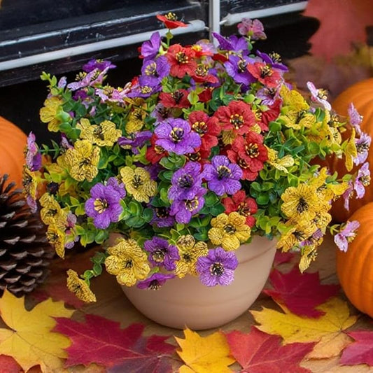 Artificial Flowers for Outdoors, 10 Bundles UV Resistant Artificial Outdoor Flowers, Not-Fading Silk Faux Flowers for Outdoor Planters for Spring Summer Home Garden Porch Decor, Mixedcolor