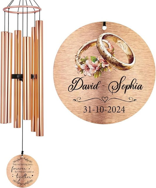 Personalized Wedding Gifts Wind Chime, Wedding Gift for Newlywed Couple 2025, Bridal Shower Gifts for Guests, Celebrate Bride Groom Husband Wife Engagement Gift Anniversary, 36inch and 42inch