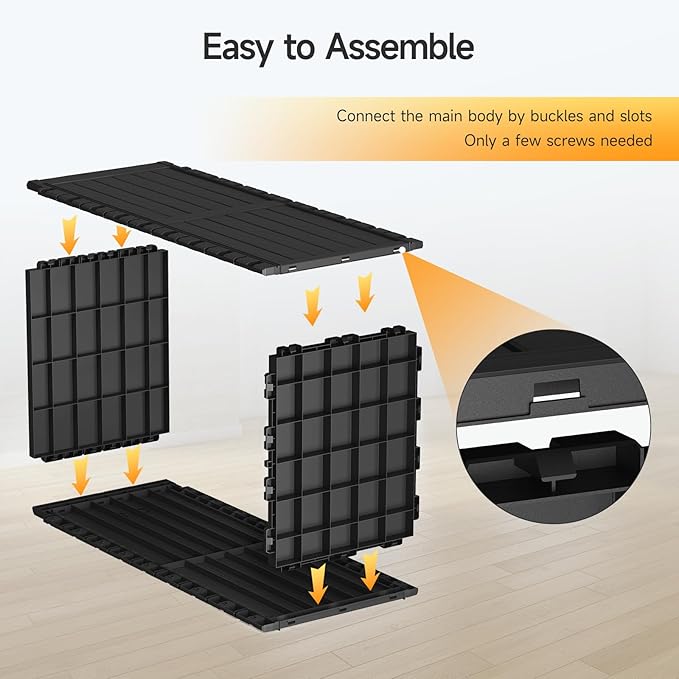 ONBRILL Multifunctional Storage Shed, Outdoor Storage Cabinet with Hooks and Lock Ring, Waterproof Outdoor Storage Shed for All Weather, Tool Outdoor Shed for Patio Lawn and Garden