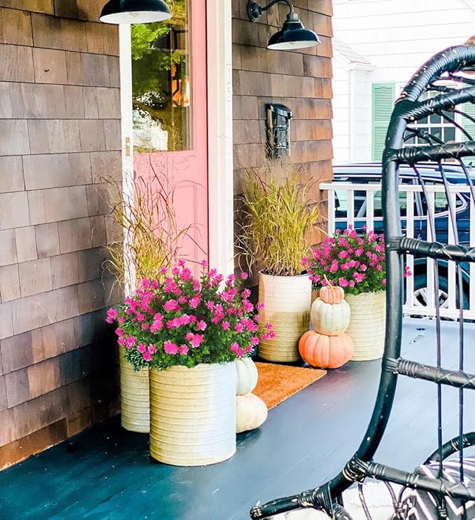 RECUTMS Artificial Flowers Outdoor Artificial Fake Flowers Fake Greenery Fake Plants Faux Outdoor Plastic Plants UV Resistant Shrubs Boxwood Plant Eucalyptus Hanging Basket Home Garden Decor (Pink)