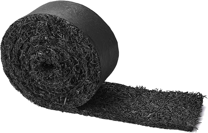 Recycled Rubber Mulch for Landscaping, Mulch Mat Roll Permanent Walkway Pathway for Outdoor Black-140"L X5.5" W-1 Pack (1)