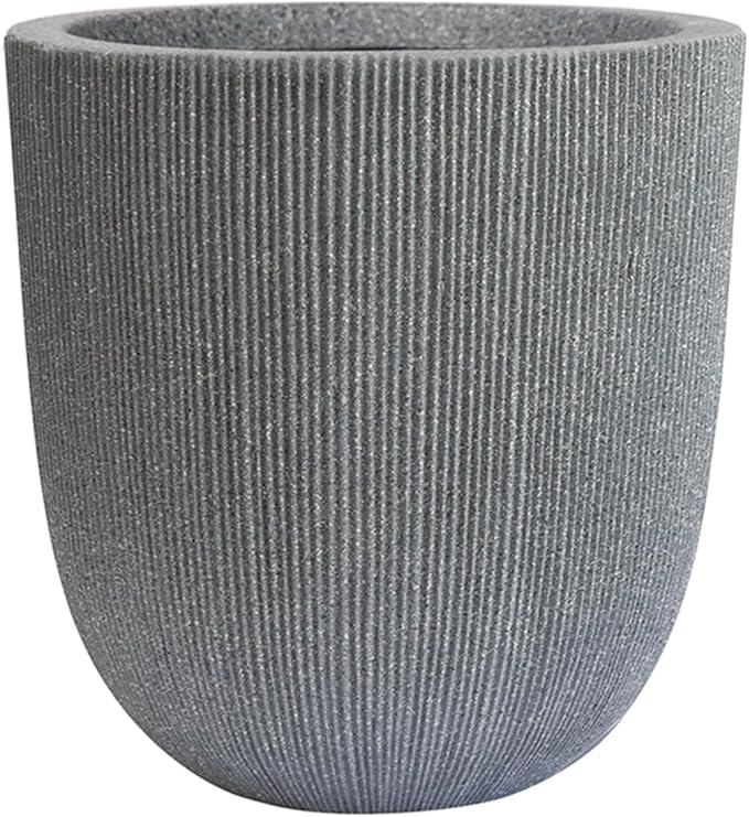 14.8" Tall Round Plastic Planter for Indoor Outdoor Plants, Large Indoor Outdoor Plant Pots with Drainage Hole and Plug, Flower Pots for Plants, Modern Decorative Planter Pots for Home Garden Patio