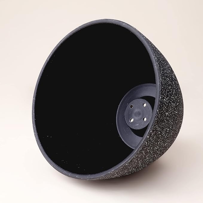 LA JOLIE MUSE Flower Pots Outdoor Garden Planters, Indoor Plant Pots with Drainage Holes, Plastic, Speckled Black, Set 2 (7.5 + 7.5 Inch)