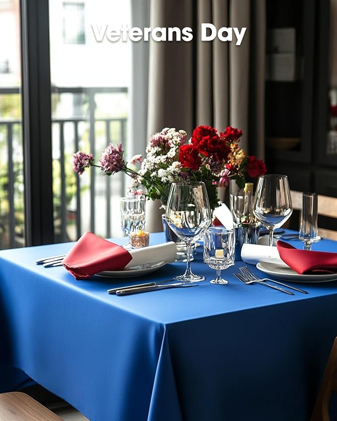 Pureegg Plastic Table Cloth Disposable 8 Pack, 54 x 108 Inch Table Cloths, Graduation Decorations Class of 2025, Graduation Party Tablecloths, Rectangle, Plastic Cover, Leakproof & Sturdy, Blue